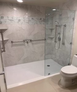Kerman Shower Replacement Walk In Shower with Adjustable Rain Shower Head client 250x300